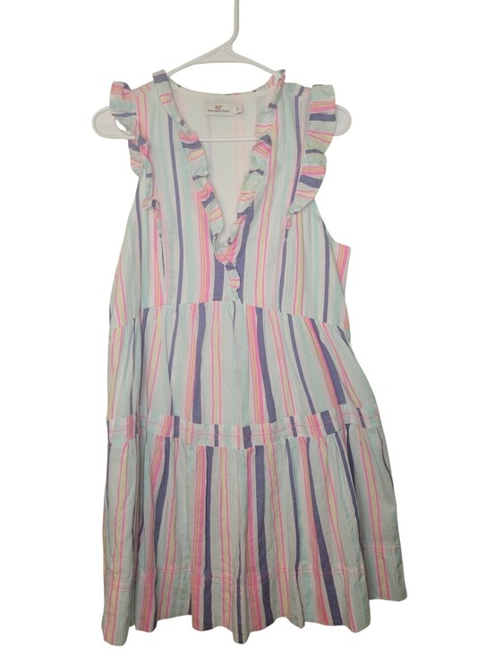 Vineyard Vines Dresses & Skirts - Vineyard Vines Women's Pastel Multi-Stripe Ruffle Sundress - Pink Blue Mint
